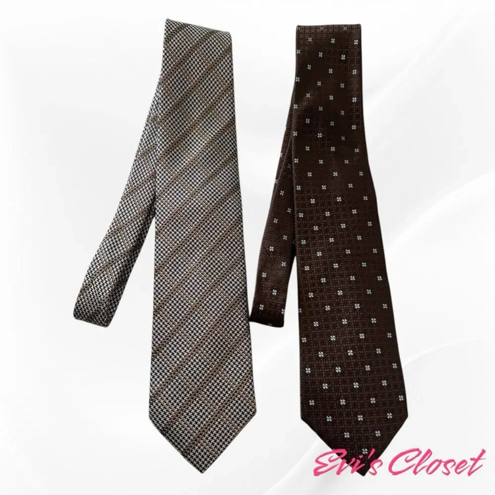 Daniel Milano Men Fashion Classic Italian  Neck Tie L. Brown Silk La Foderata